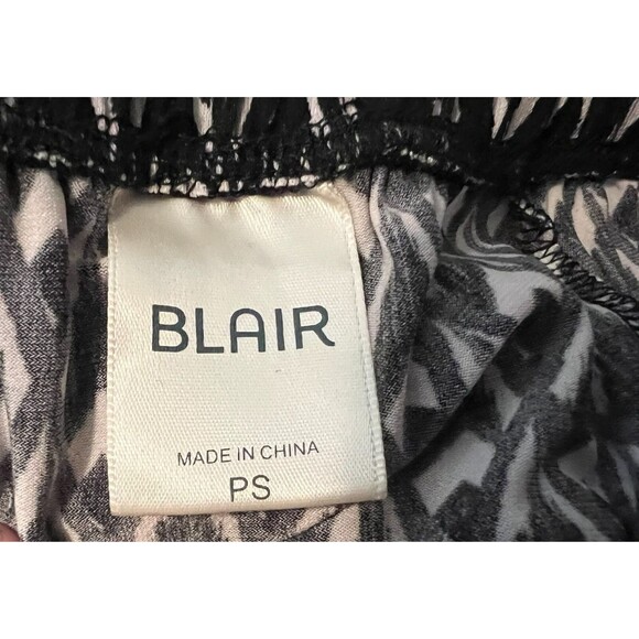 Blair Black Print A-Line Flared Jersey Knit Midi Skirt PS Packable Office Work - Picture 4 of 6